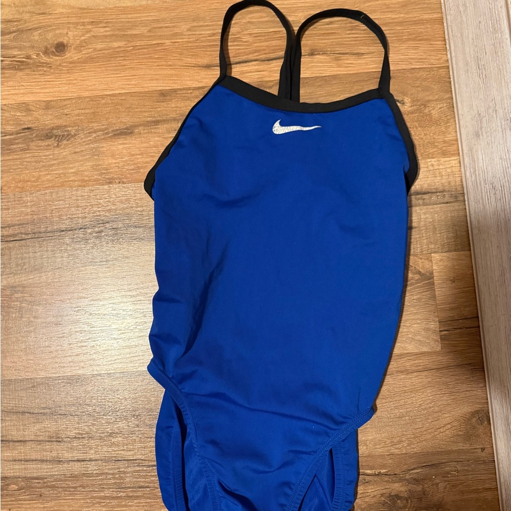 Nike Blue and Black Bodysuit Athletic One Piece